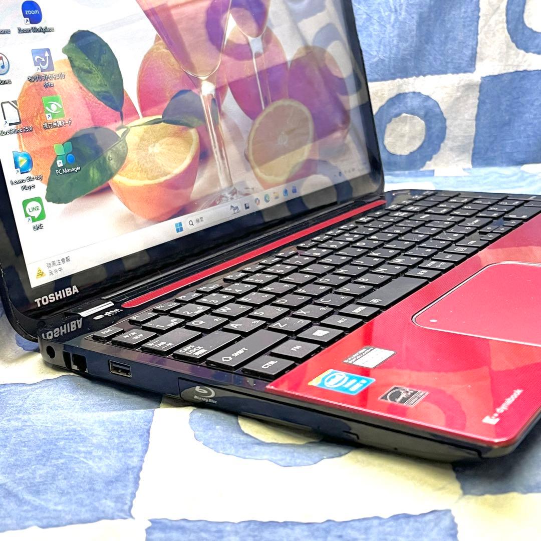 タッチパネル☆快適SSD☆i7☆貴重赤ノートPC♪ブルーレイ&カメラ！Win11