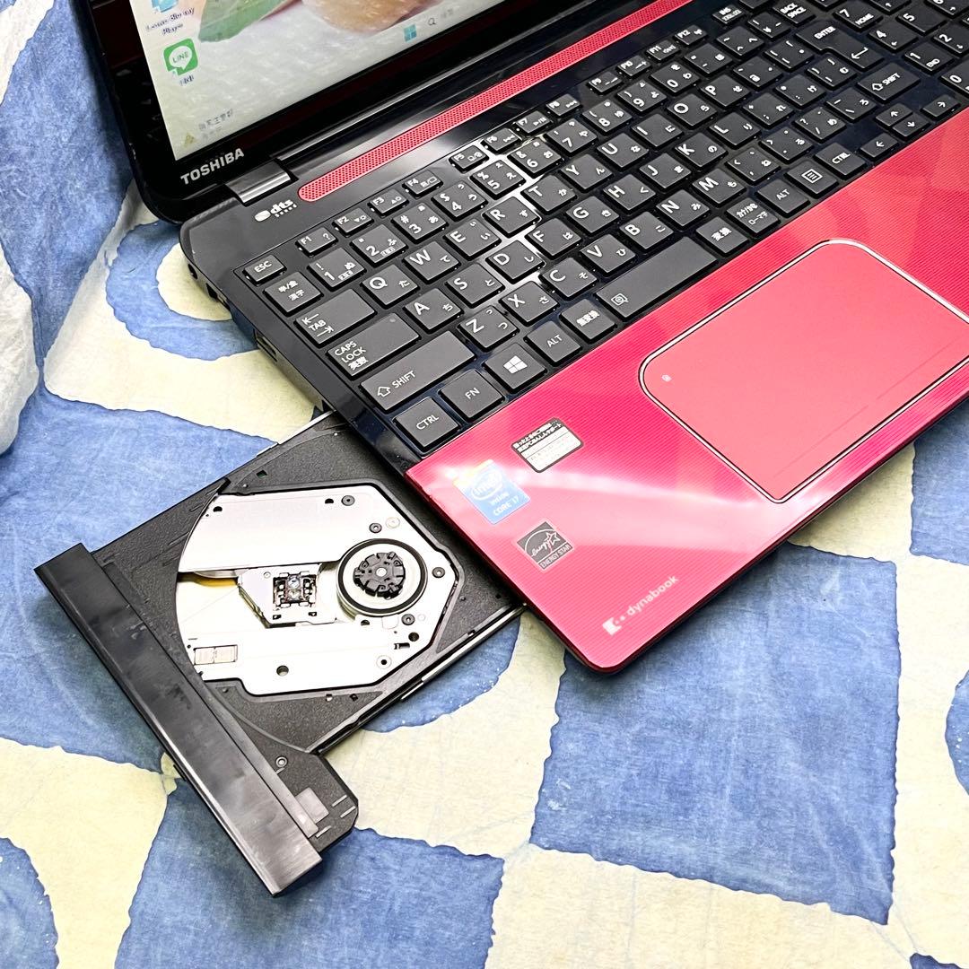 タッチパネル☆快適SSD☆i7☆貴重赤ノートPC♪ブルーレイ&カメラ！Win11