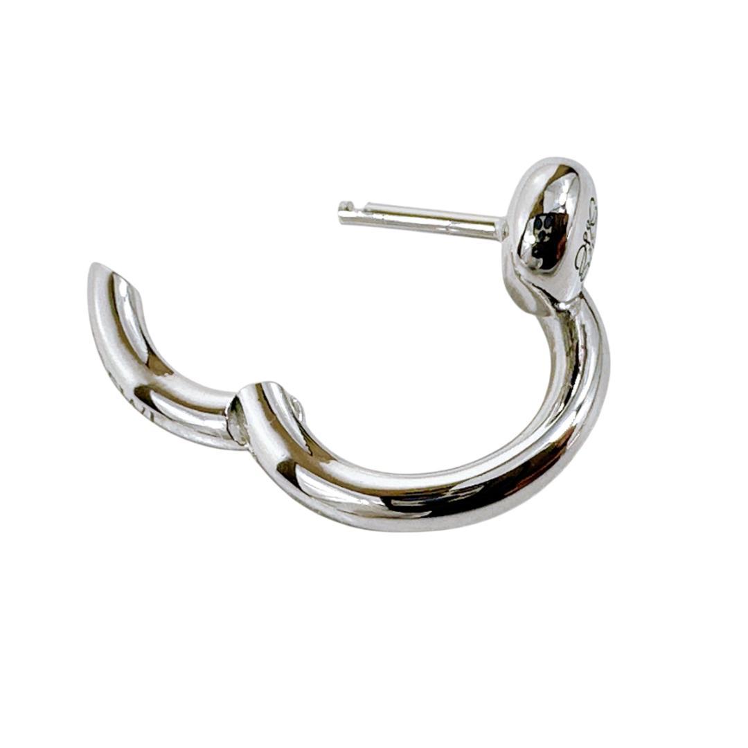 LOEWE ロエベ 現行品 アナグラム ペブル フープピアス ミニ 片耳