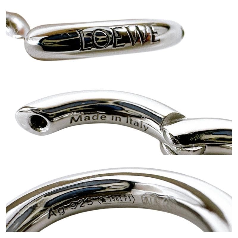 LOEWE ロエベ 現行品 アナグラム ペブル フープピアス ミニ 片耳