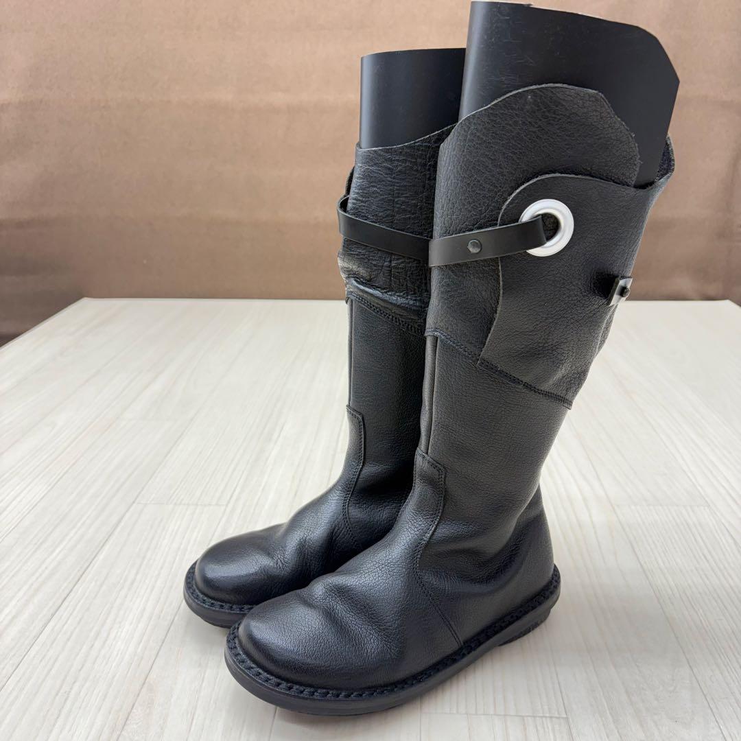 ■ trippen トリッペン シボ革 レザー ロングブーツ サイドジップ 35