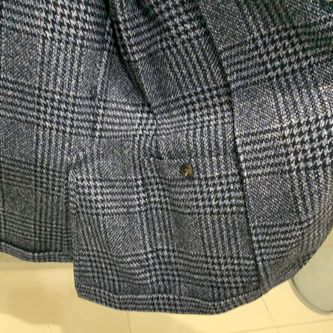 LARDINI ネイビー チェック柄 テーラードジャケット　46