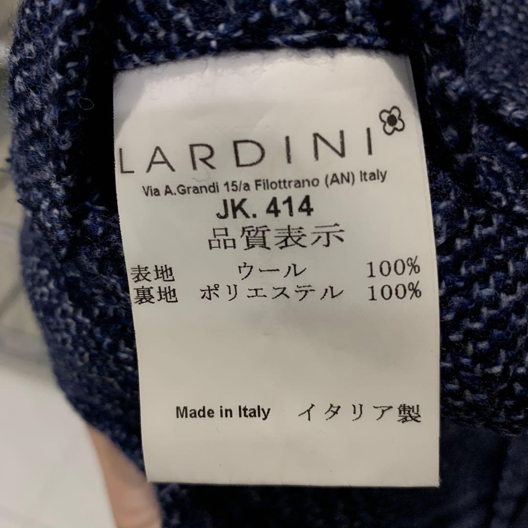 LARDINI ネイビー チェック柄 テーラードジャケット　46