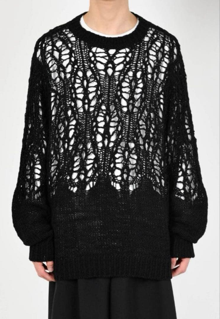 トップス LAD MUSICIAN LACE KNIT CREW NECK