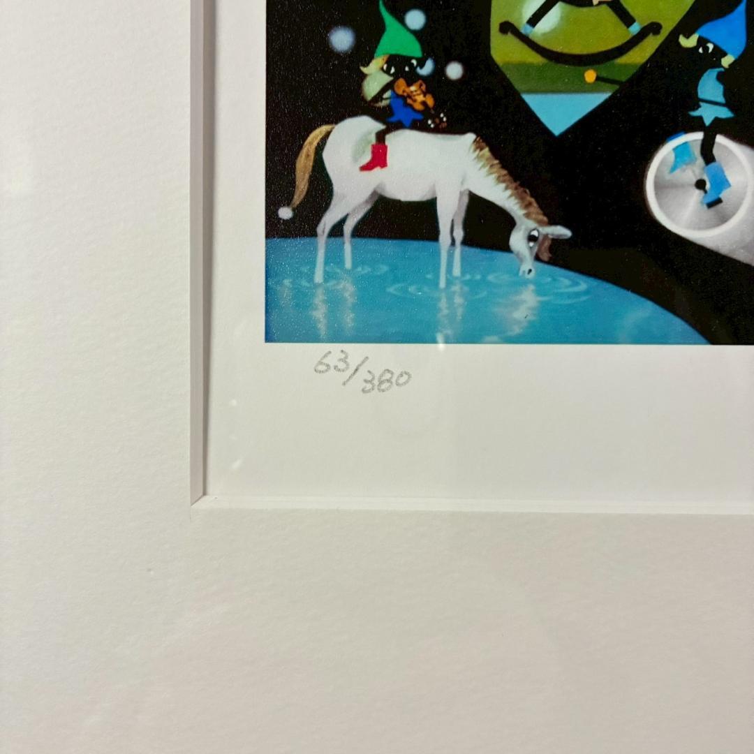 美品 藤城清治「こびとの楽園」レフグラフ 直筆サイン保証書有 影絵作家 メルヘン