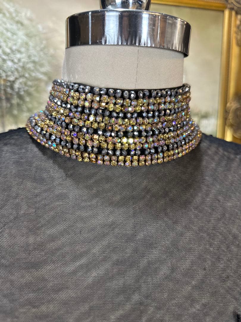 JAVANI☆エレガントなブラックビーズ刺繍ドレス