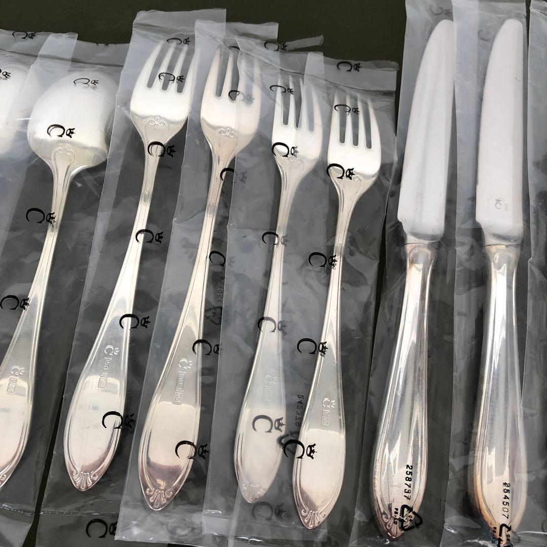 未使用　Versailles カトラリー 14本　シルバープレート　C/王冠刻印