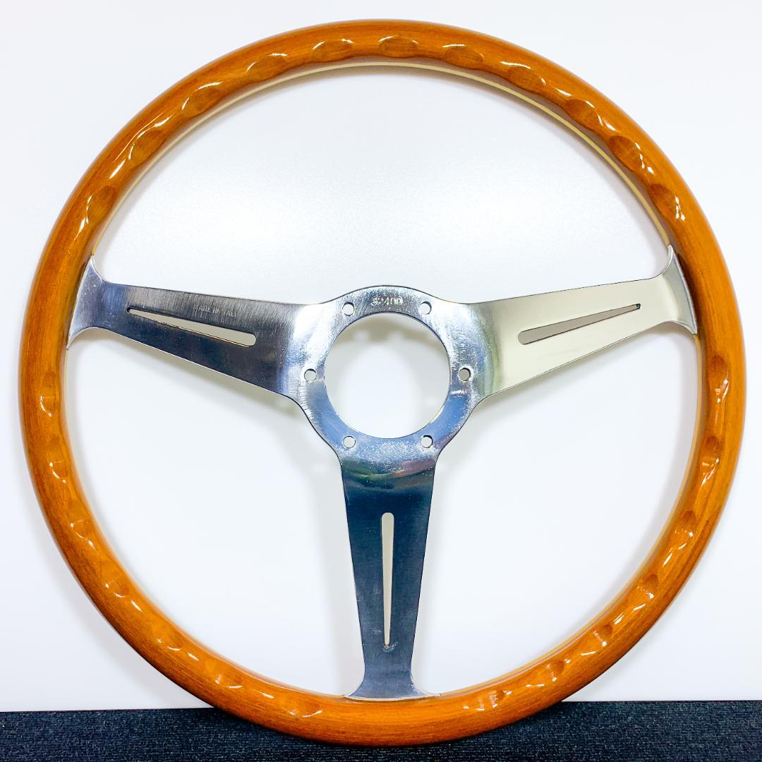 ナルディ クラシック ウッドステアリング ポリッシュスポーク 本物ホーン付 美品