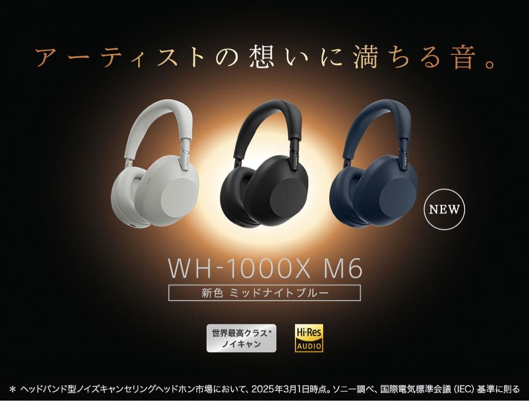 Sony WH-1000X M6 ワイヤレスヘッドホン『保証書・レシート付属』