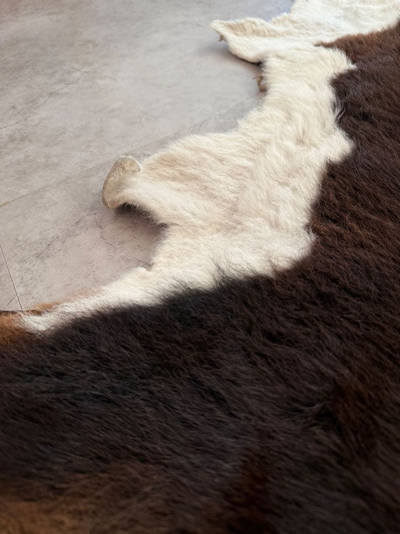 ハラコ 牛革ラグ(カーペット) 110cm×73cm