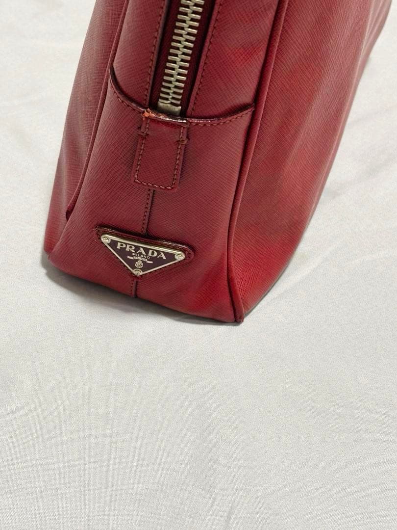 bori PRADA サフィアーノレザー バッグ レッド　ブリーフケース