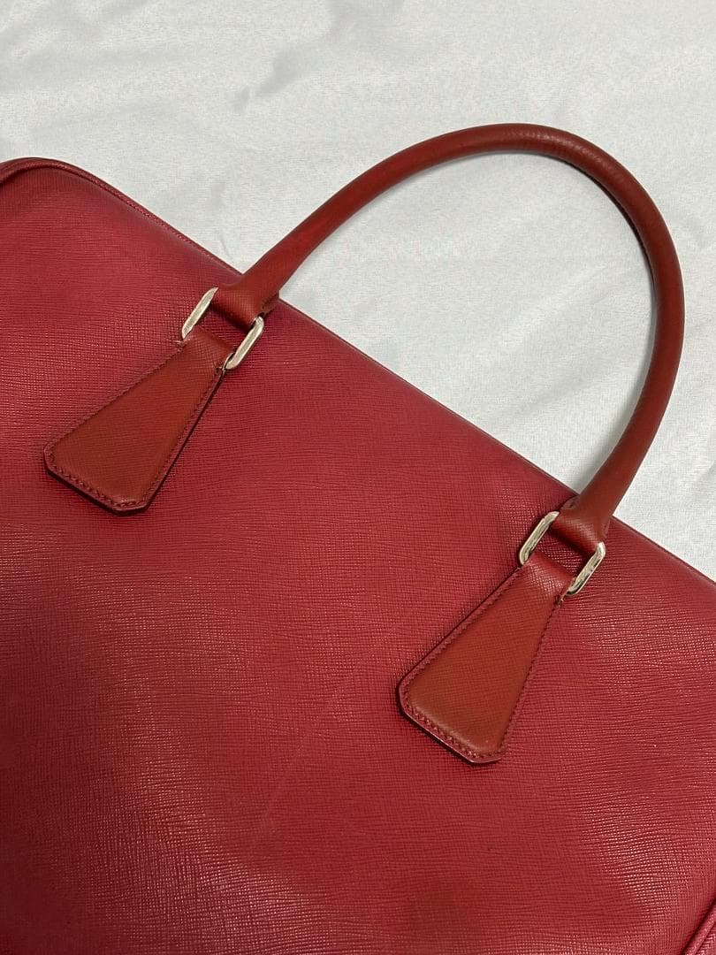 bori PRADA サフィアーノレザー バッグ レッド　ブリーフケース