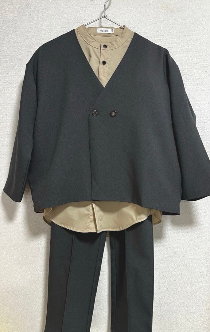 さー 様リジェール ノーカラージャケット スーツ セットアップ セット140
