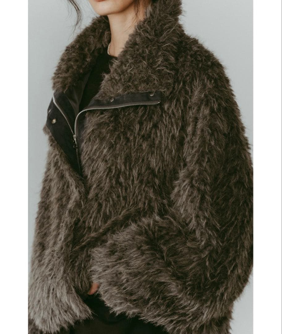 knuth marf shaggy collar coat グレー