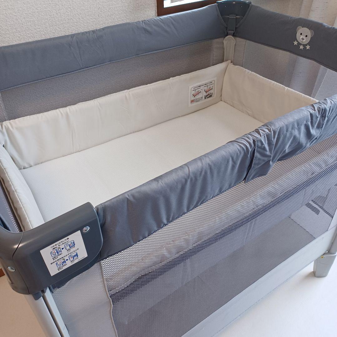 【アップリカ】ベビーベッド ココネルエアー AB (グレーベアー)