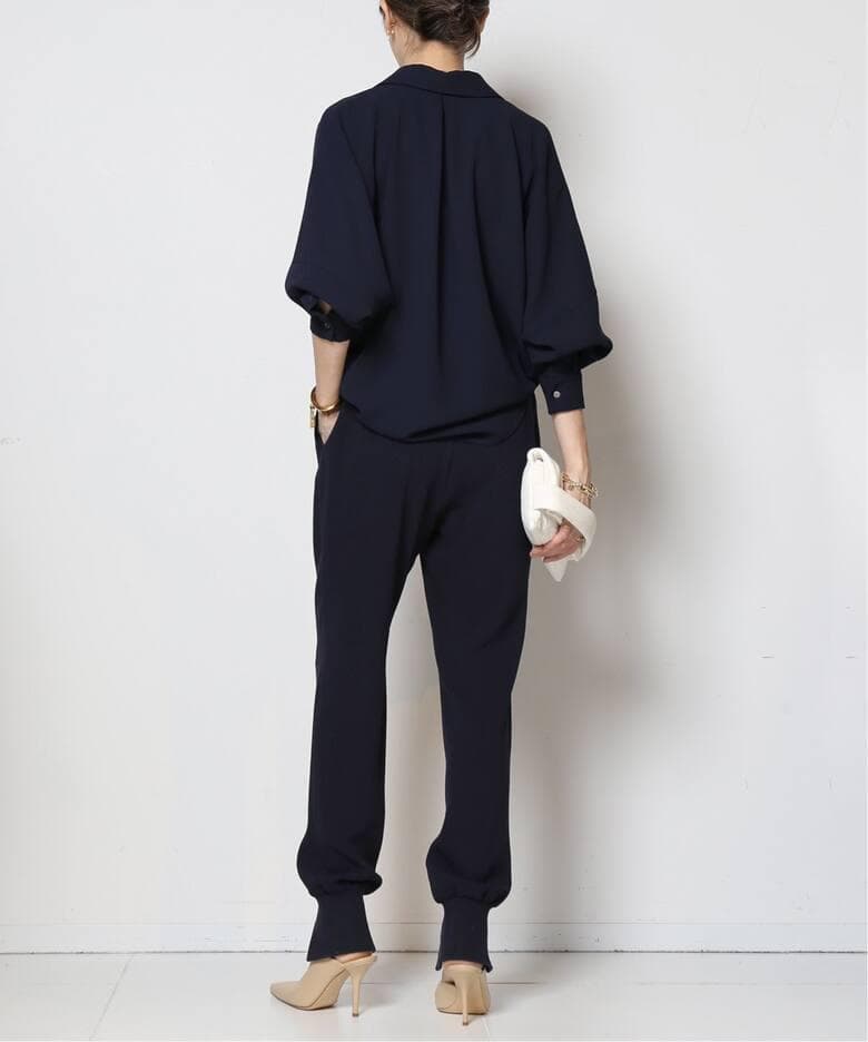 L'Appartement Col Pierrot スソリブパンツ NAVY