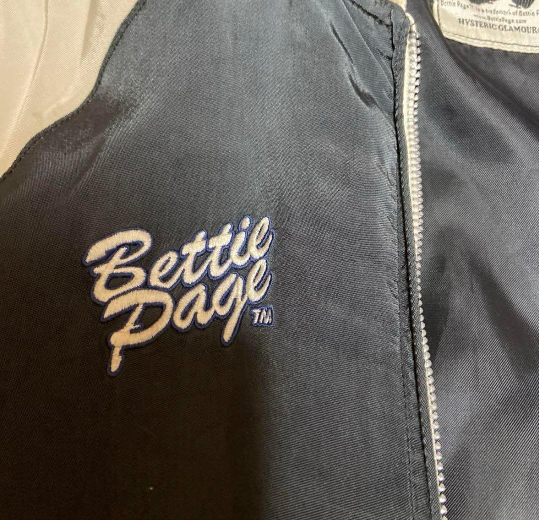 希少 ヒステリックグラマーBettie Page スカジャン 黒/白