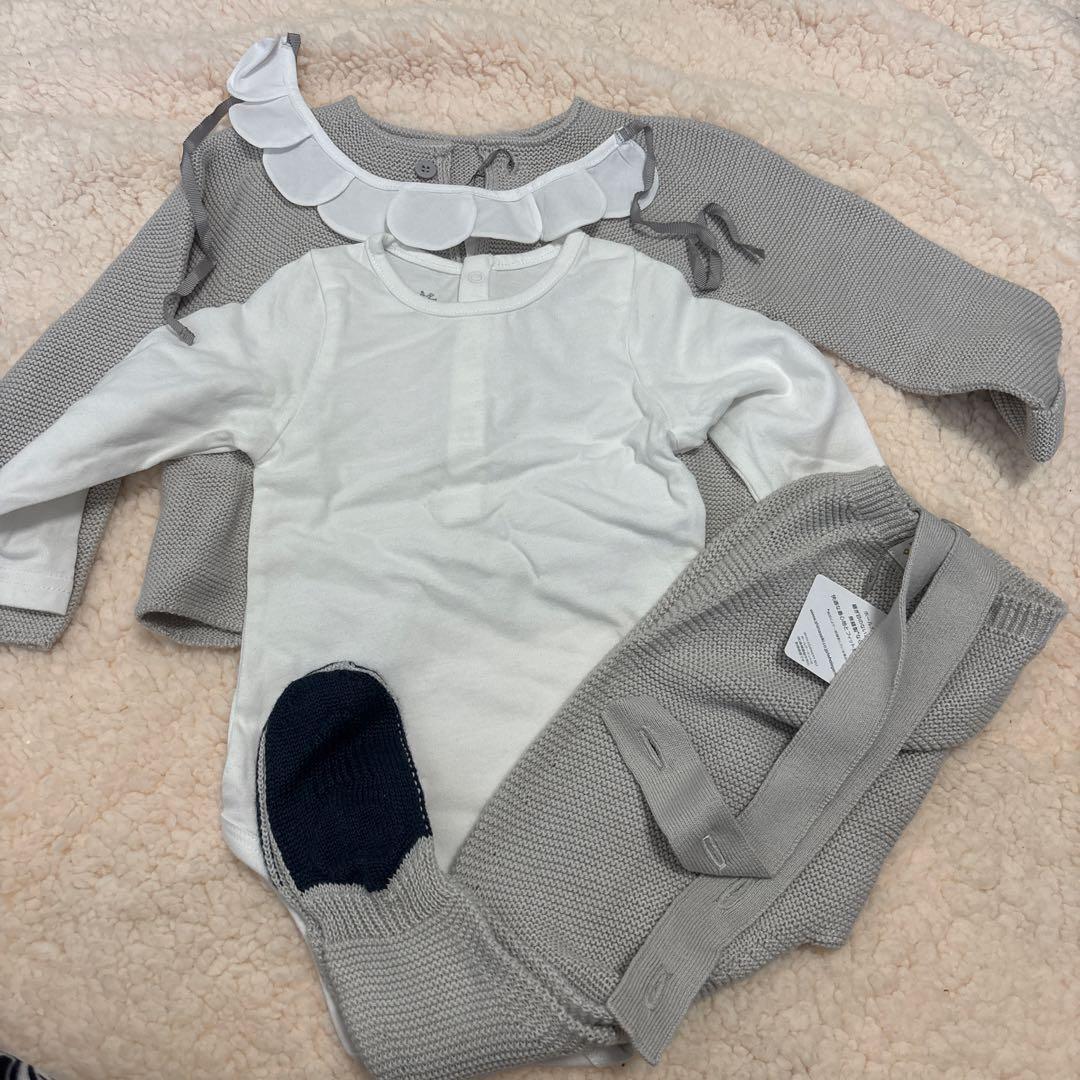 MARLMARL セットアップ　スタイ　ニット　ロンパース