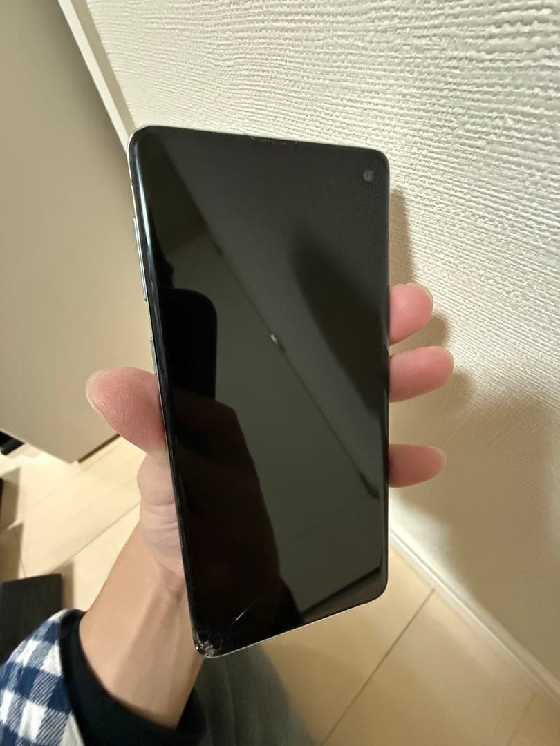 Samsung Galaxy S10 本体 青色 画面割れあり