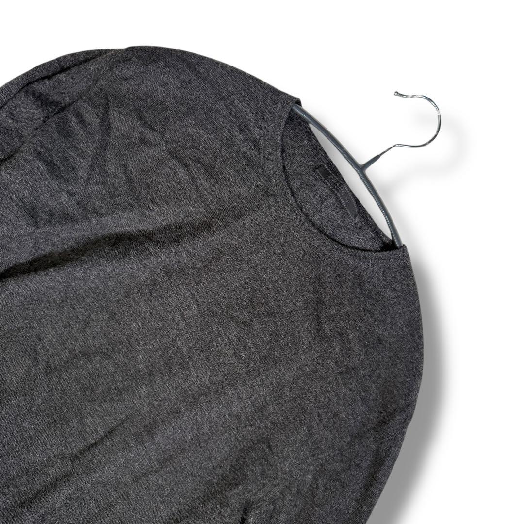 PRADA カシミヤ100% クルーネック チャコールグレー ニット XL