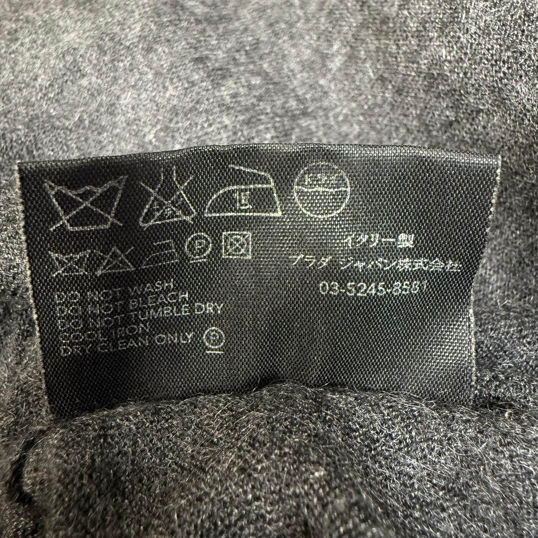 PRADA カシミヤ100% クルーネック チャコールグレー ニット XL