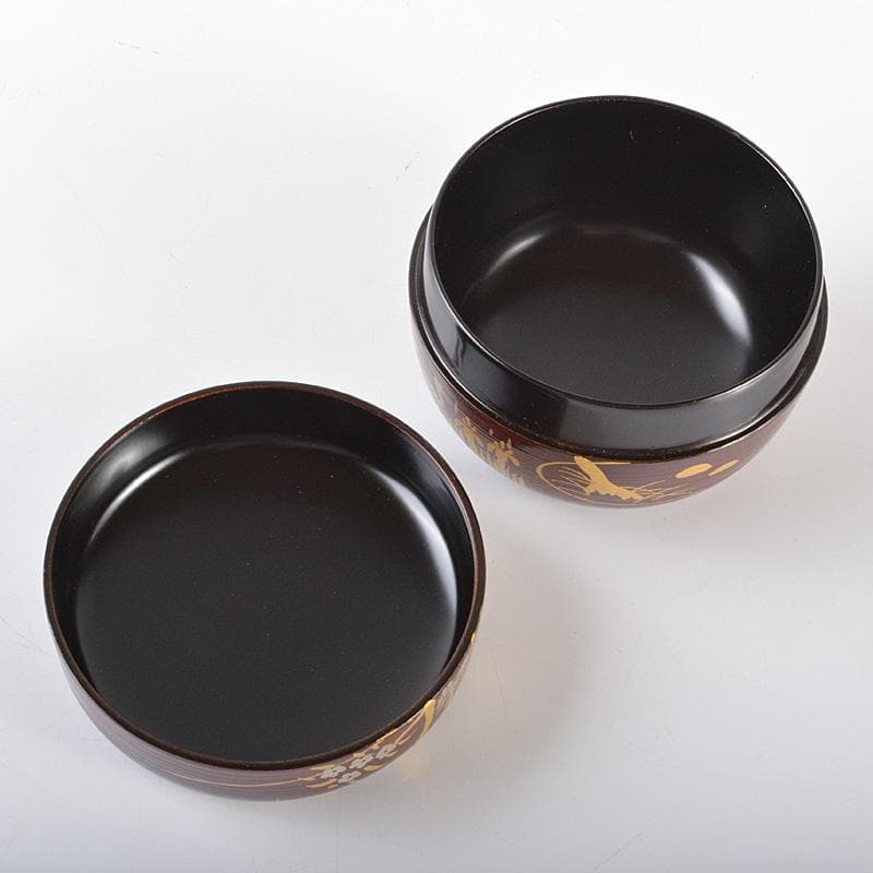 toco　千穂造　井伊大老好橘に水鳥蒔絵溜刷毛目小棗　共箱　V5789