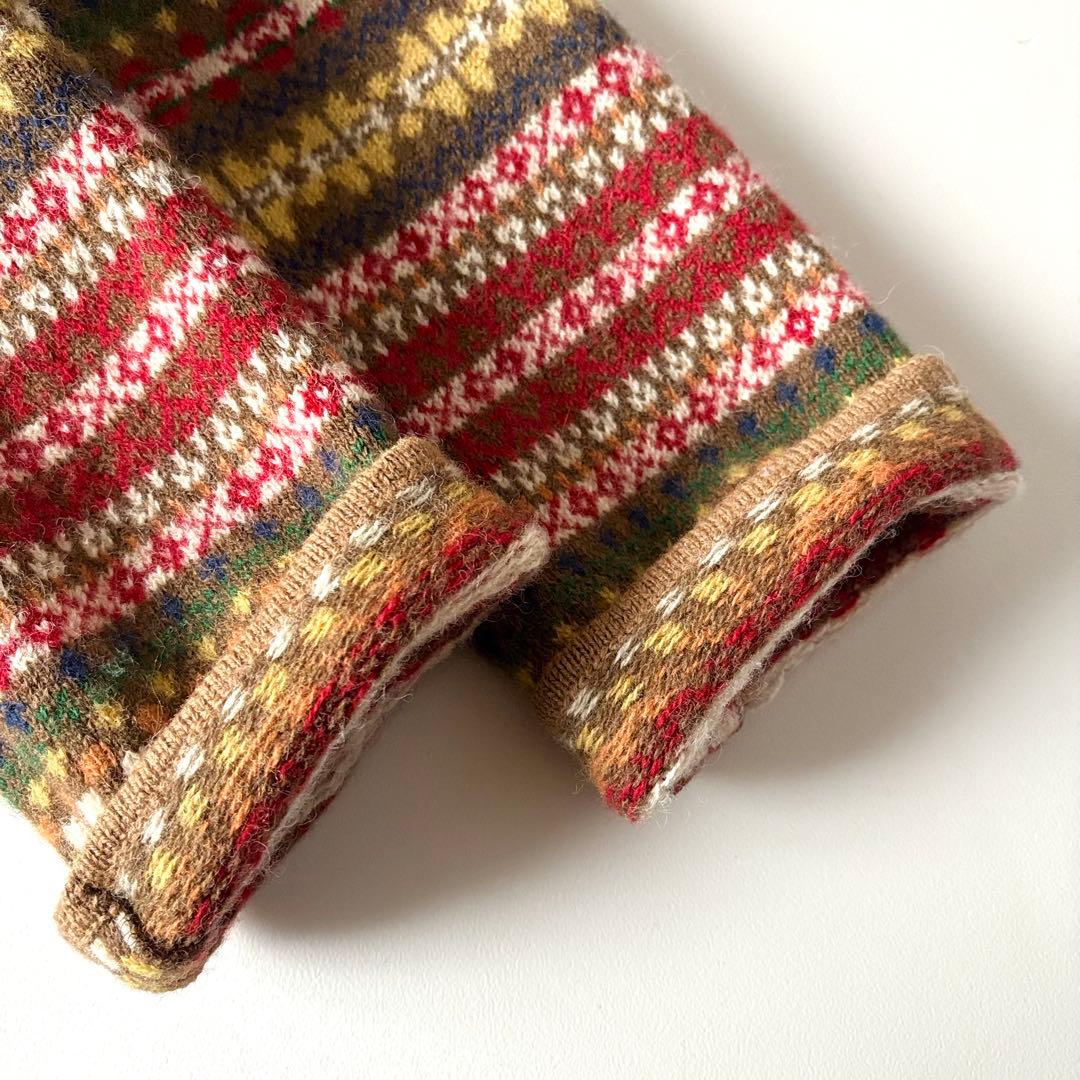 希少　ピンクハウス　ウール　ワッペン　フェアアイル柄　チェック柄　ジャケット