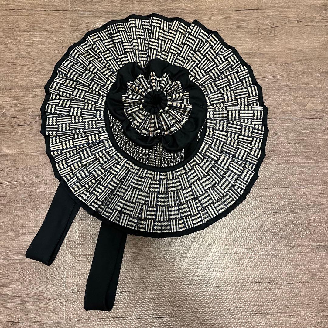 【タグ付き】ローナマーレイLorna Murray 麦わら帽子 S 黒白チェック