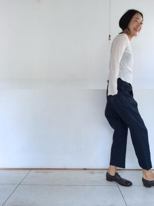 yaa!! パンツ　テルセイロ　terceiro　石田ゆり子　テーパード黒ウール