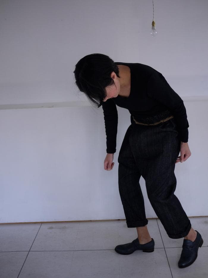 yaa!! パンツ　テルセイロ　terceiro　石田ゆり子　テーパード黒ウール