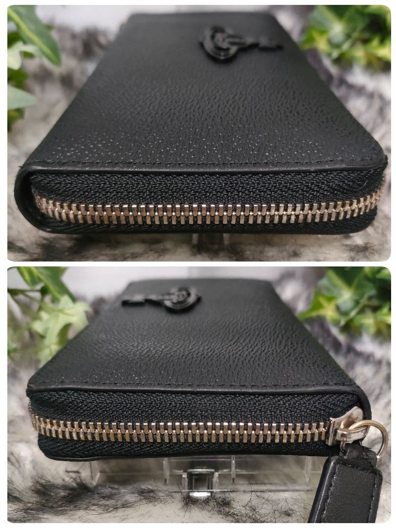 Vivienne Westwood 長財布 ブラック レザーラウンドメタルオーブ