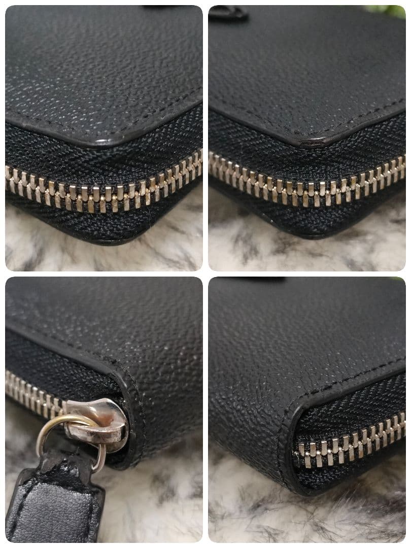 Vivienne Westwood 長財布 ブラック レザーラウンドメタルオーブ