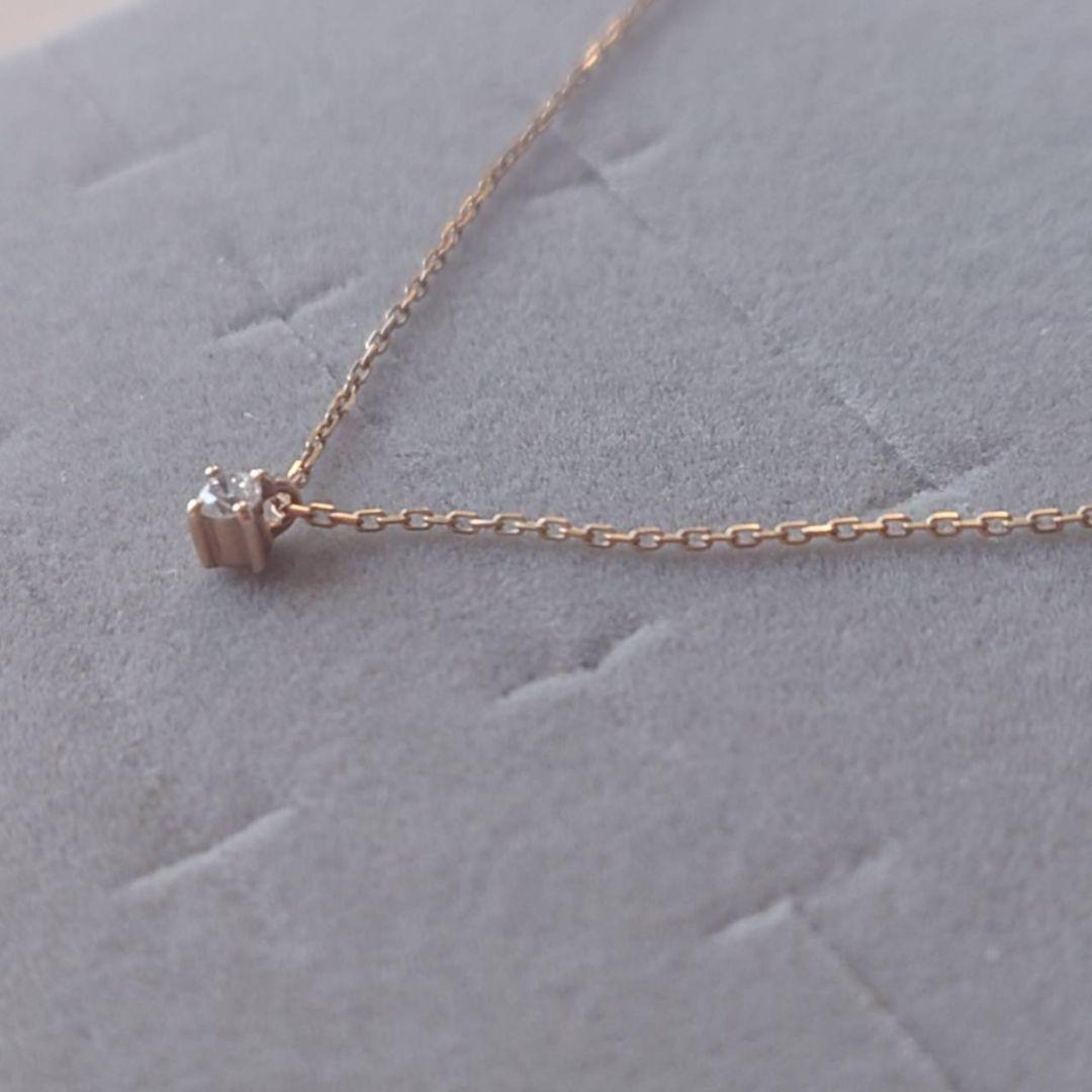 ete　ダイヤモンド　一粒　ネックレス　K10　イエローゴールド