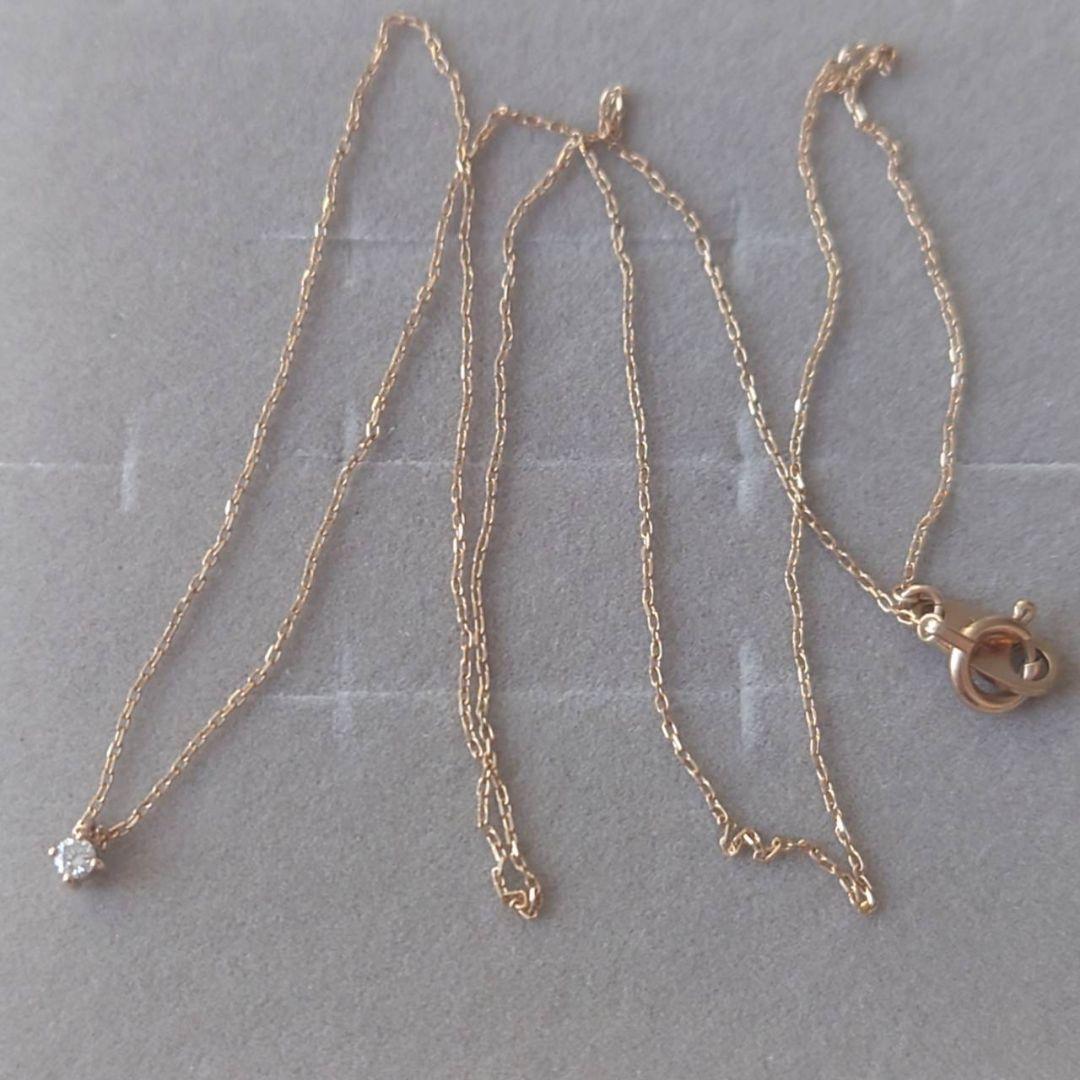 ete　ダイヤモンド　一粒　ネックレス　K10　イエローゴールド