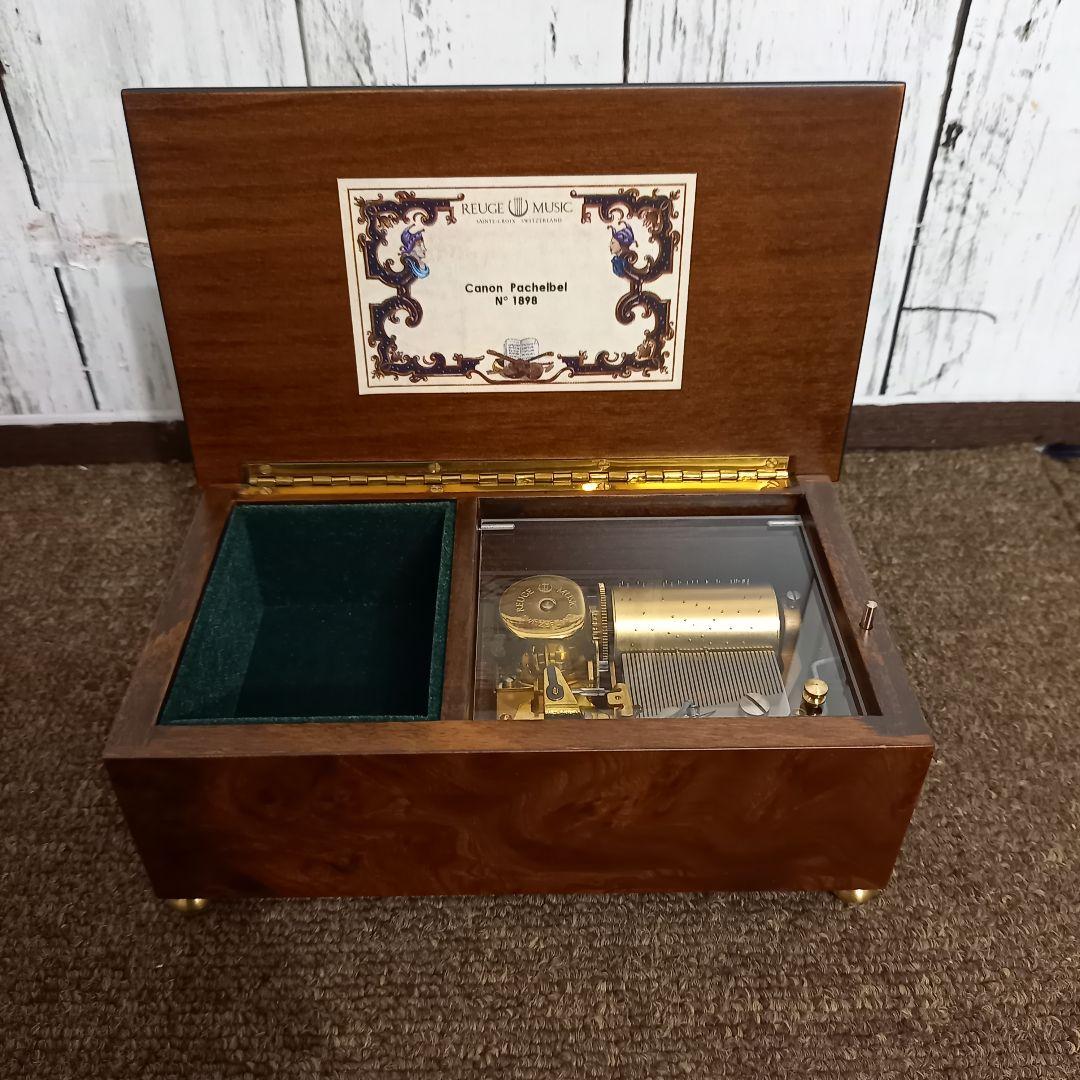 【美品】reuge リュージュオルゴール36弁 小物入れ付き