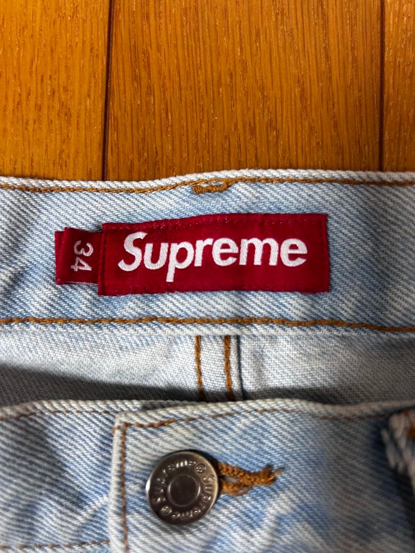 Supreme Baggy Denim Short 34 ライトブルー