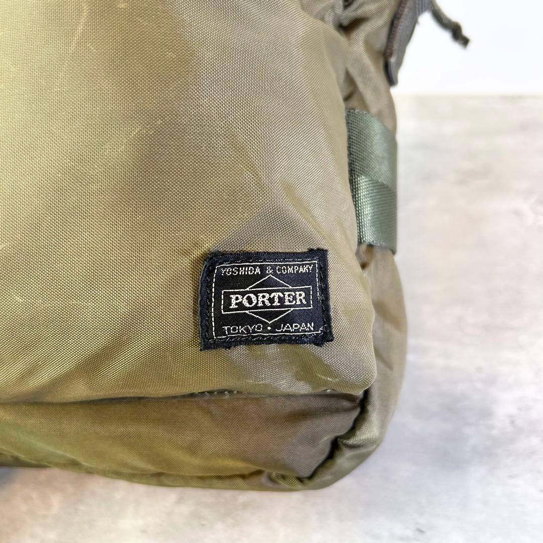 【美品】ポーター ショルダーバッグ 斜め掛け フォース ナイロン カーキ
