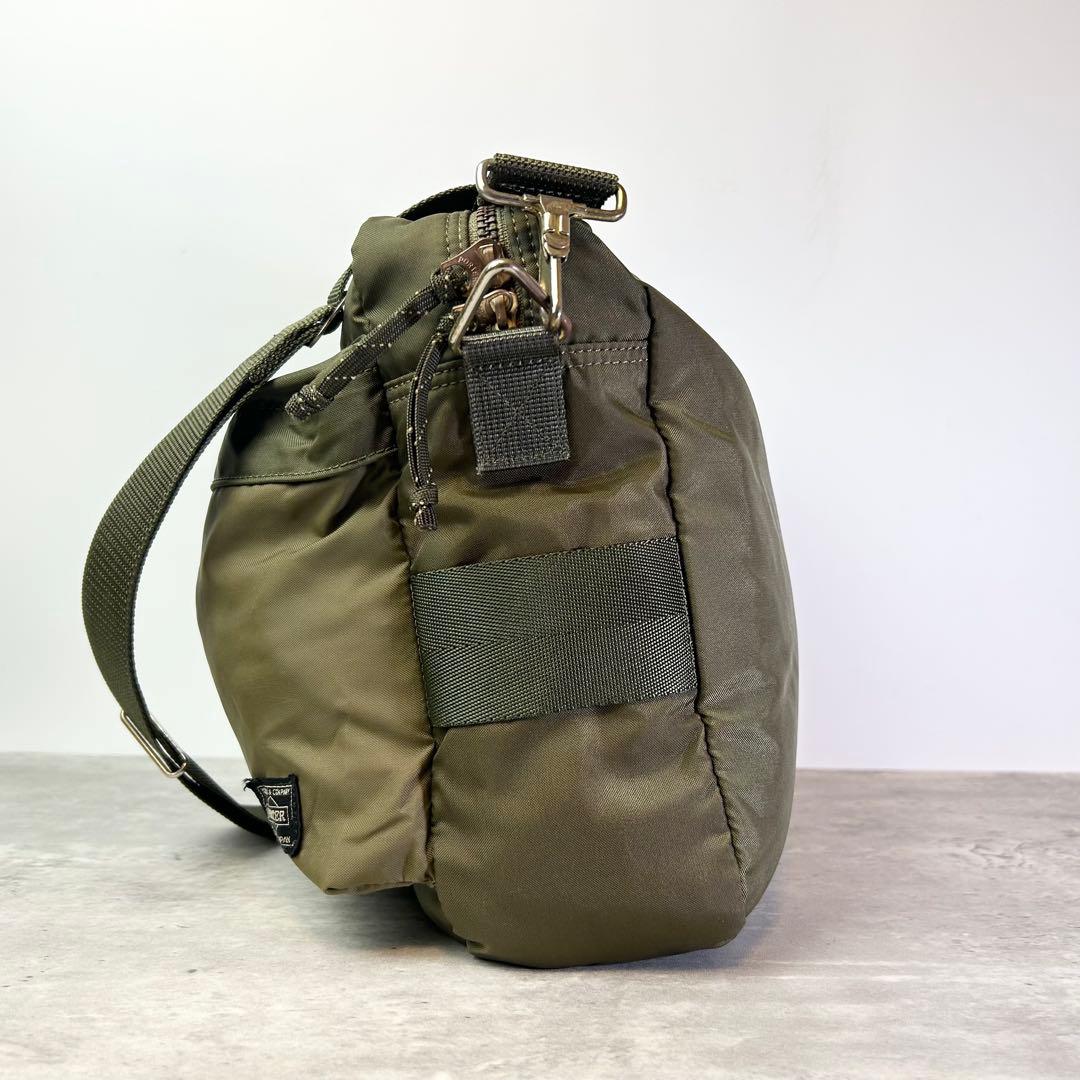 【美品】ポーター ショルダーバッグ 斜め掛け フォース ナイロン カーキ