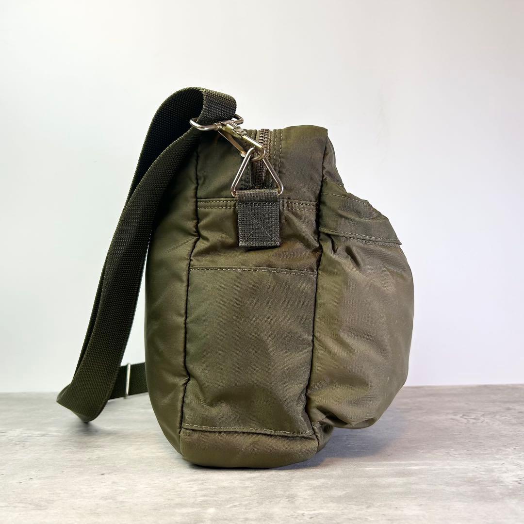 【美品】ポーター ショルダーバッグ 斜め掛け フォース ナイロン カーキ