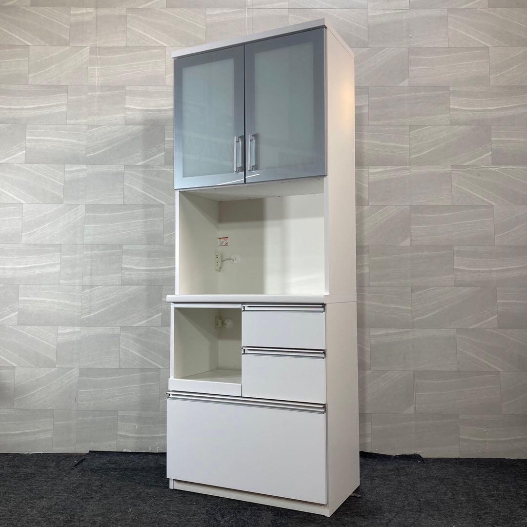 松田家具 キッチンボード ビット 幅約80cm 食器棚 コンパクト d4375