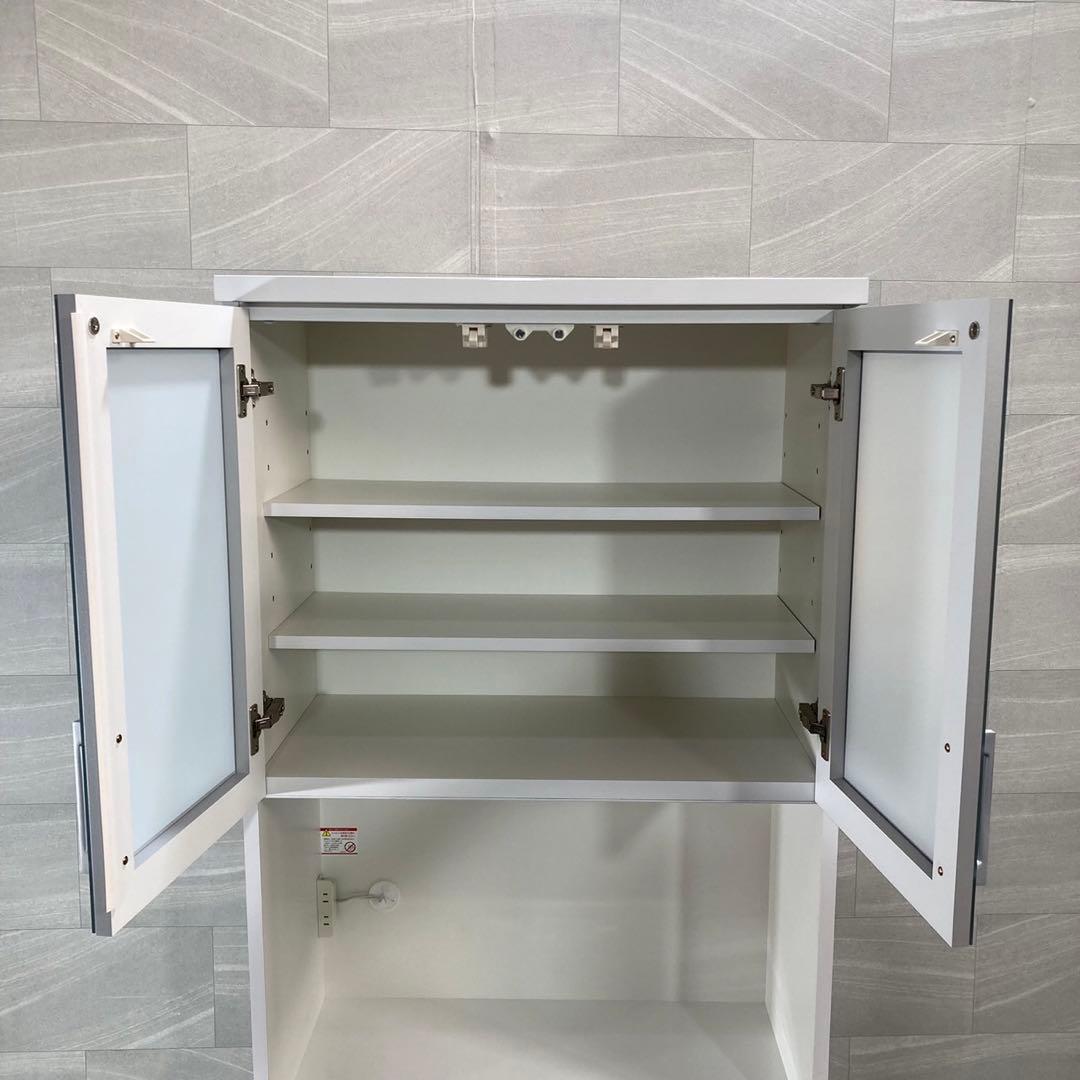 松田家具 キッチンボード ビット 幅約80cm 食器棚 コンパクト d4375