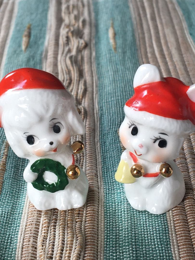 ヴィンテージ　ナプコ社　クリスマスフィギュア　陶器製