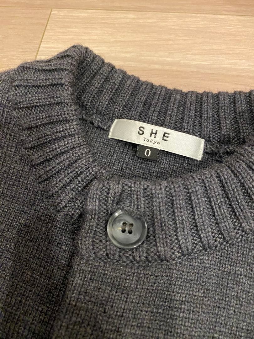 SHE tokyo demi カーディガン チャコールグレー　0サイズ