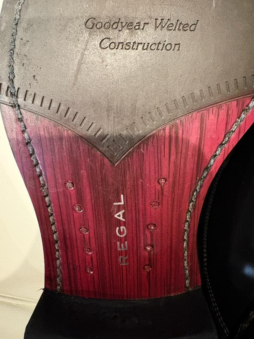 【美品】REGAL 25AR 24.5cmストレートチップ スクラッチタフレザー