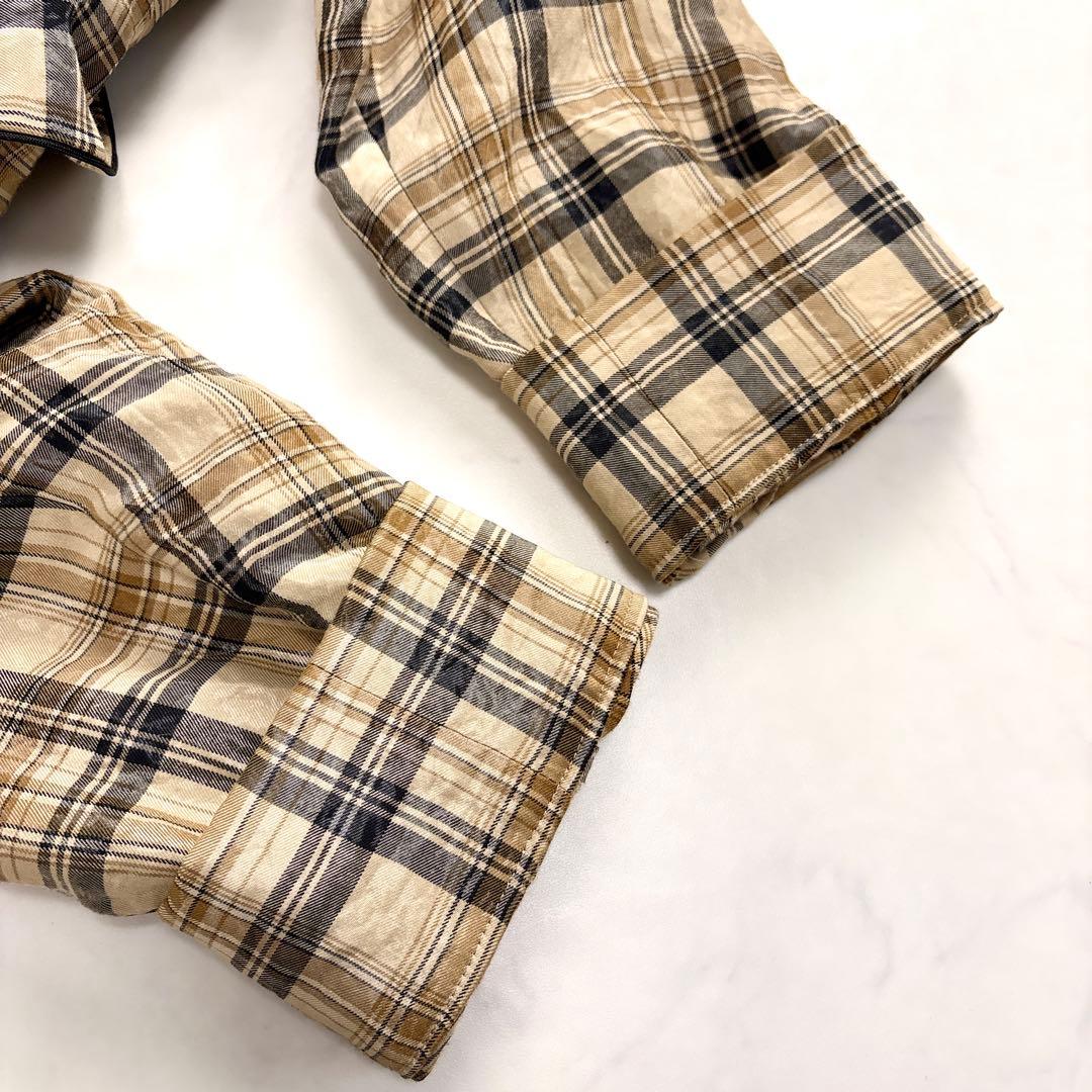 6(ROKU) ロク チェック柄 艶感カジュアルジャケット 36 日本製