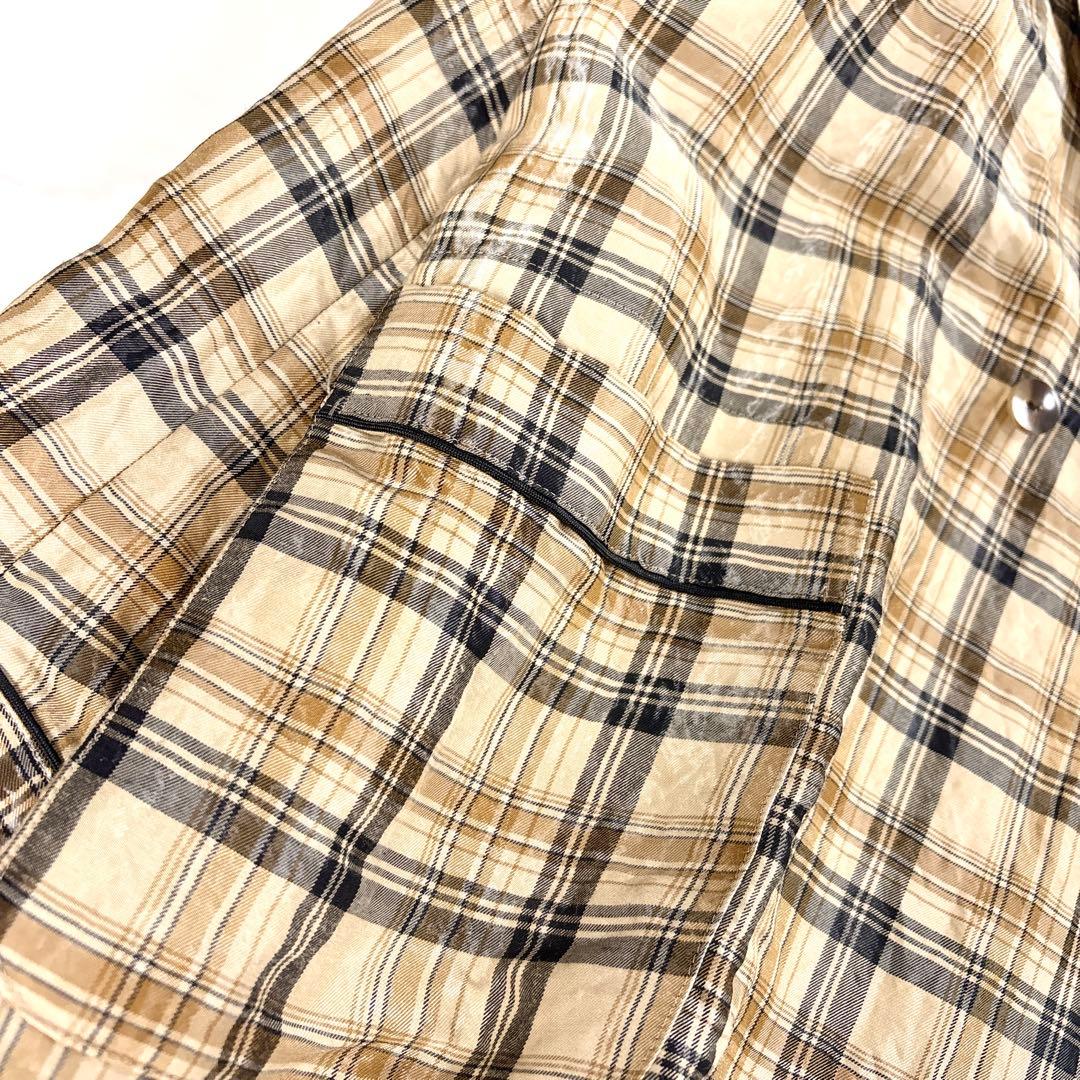 6(ROKU) ロク チェック柄 艶感カジュアルジャケット 36 日本製