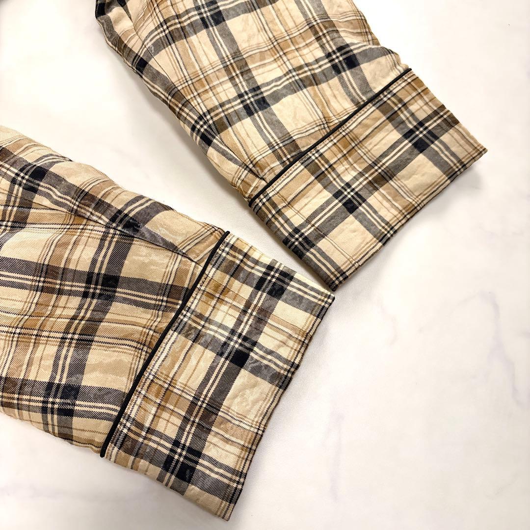 6(ROKU) ロク チェック柄 艶感カジュアルジャケット 36 日本製