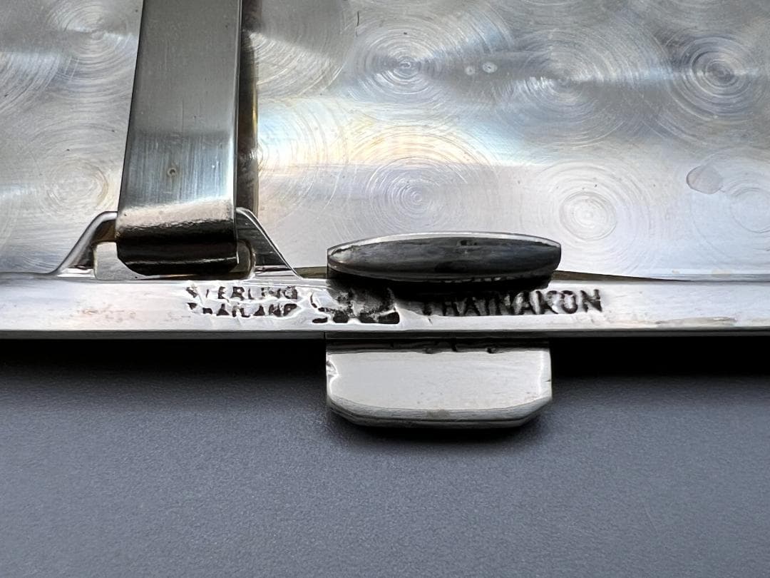 銀製　STERLING　刻印　シガレットケース　マネークリップ　カフス　117g