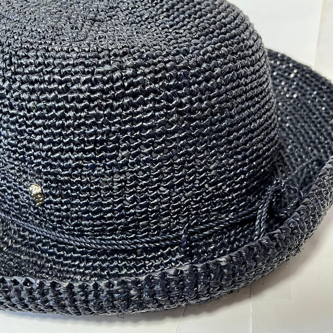 ヘレンカミンスキー　ラフィアプロバンス　麦わら帽子　ネイビー