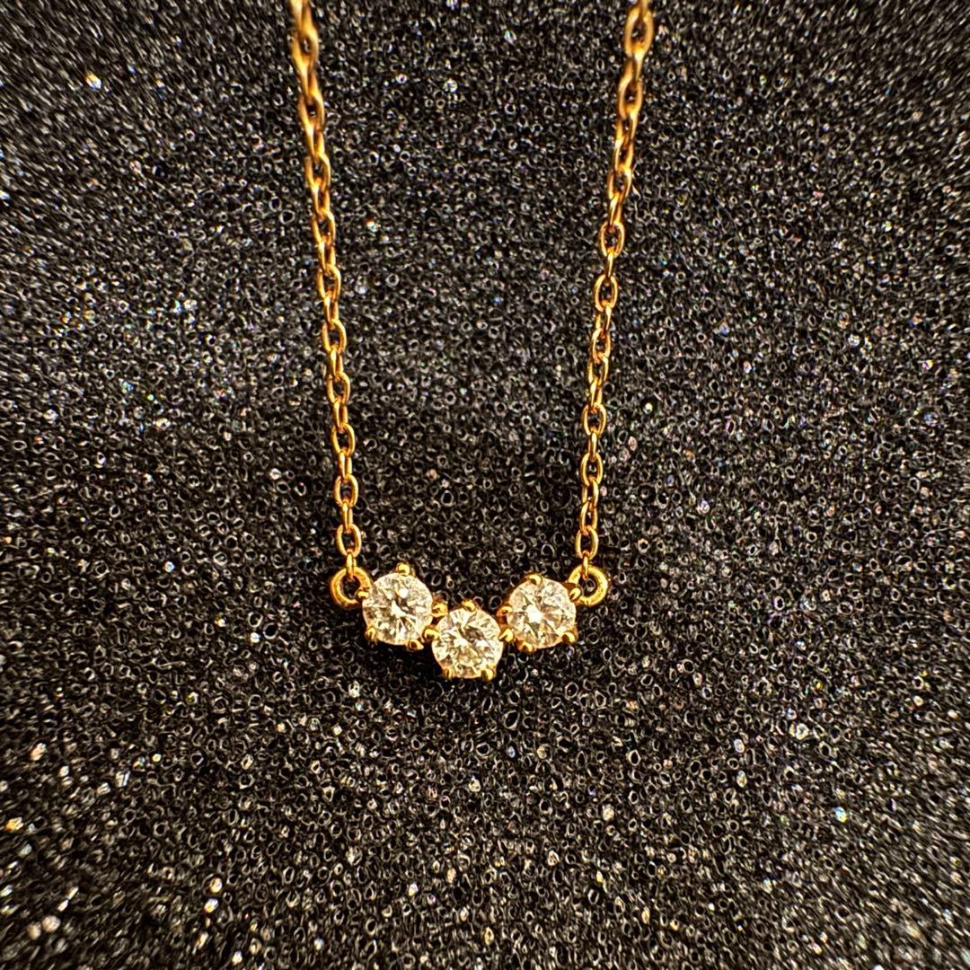 N*様 AHKAH アーカー K18YG イエローゴールド トレス ダイヤ ネッ